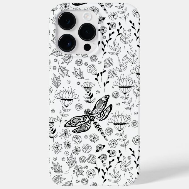 Funda De Case-Mate Para iPhone Flora y libélula (Reverso)