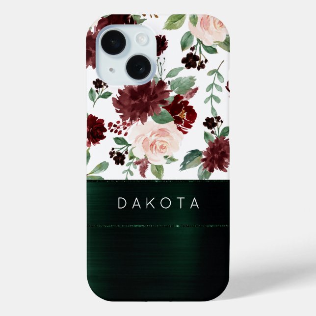 Funda De Case-Mate Para iPhone Floraciones rusas | Personalizado Rojo de Terracot (Reverso )