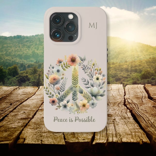 Funda De Case-Mate Para iPhone Floral 70 retro Signo de paz "posible" (Subido por el creador)