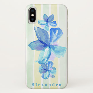 Funda Para iPhone X Floral Acuarela Personalizada