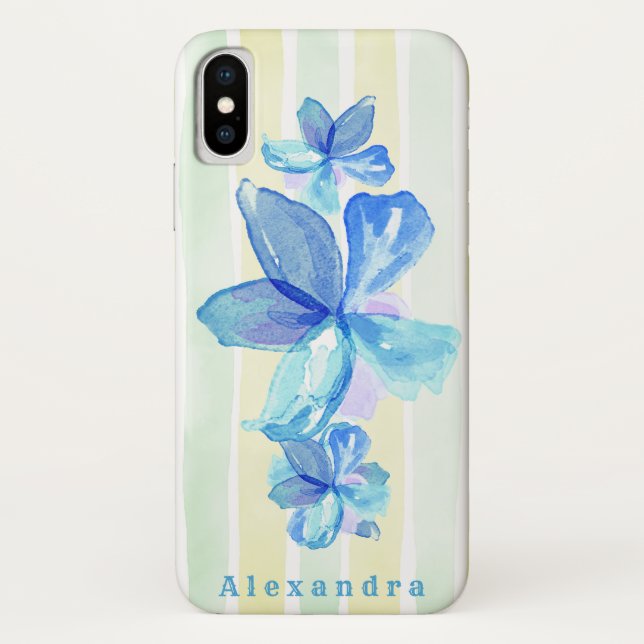 Funda De Case-Mate Para iPhone Floral Acuarela Personalizada (Reverso)
