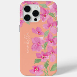 Funda Para iPhone 15 Pro Max Floral Acuarela Rosa