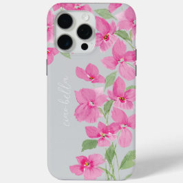 Funda Para iPhone 15 Pro Max Floral Acuarela Rosa