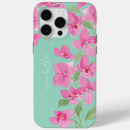 Funda Para iPhone 15 Pro Max Floral Acuarela Rosa