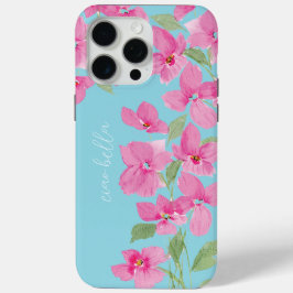 Funda Para iPhone 15 Pro Max Floral Acuarela Rosa