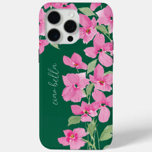 Funda Para iPhone 15 Pro Max Floral Acuarela Rosa