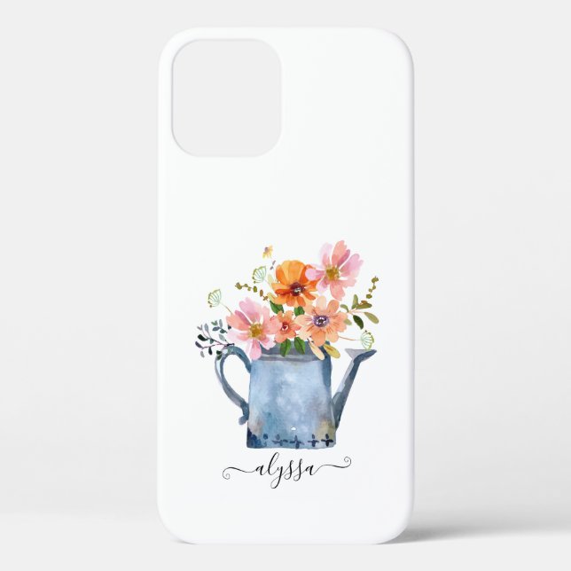 Funda De Case-Mate Para iPhone Floral acuática pintada a mano (Reverso )