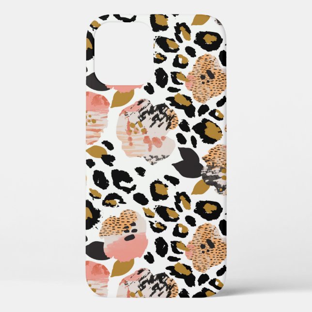 Funda De Case-Mate Para iPhone Floral, animal, patrón sin fisuras. (Reverso )