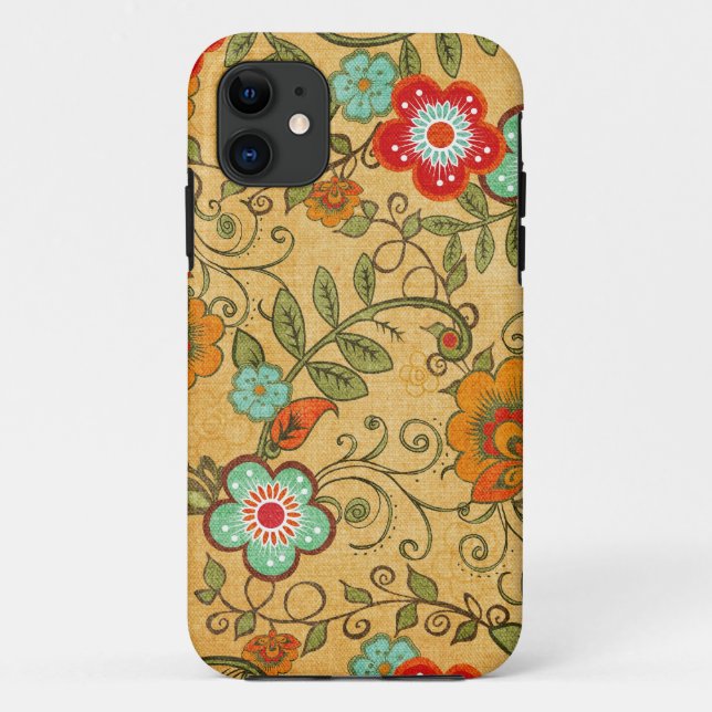 Funda De Case-Mate Para iPhone Floral anticuada (Reverso)