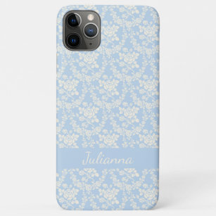 Funda Para iPhone 11 Pro Max Floral azul claro en el país francés personalizada