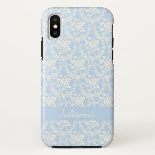 Funda Para iPhone XS Floral azul claro en el país francés personalizada