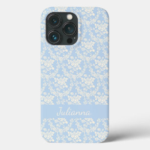 Funda Para iPhone 13 Pro Floral azul claro en el país francés personalizada