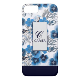 Funda Para iPhone 8/7 Floral azul personalizada