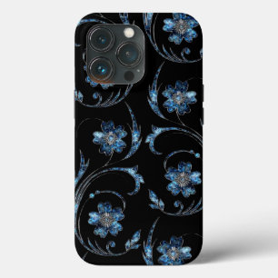 Funda Para iPhone 13 Pro Floral azul precoz