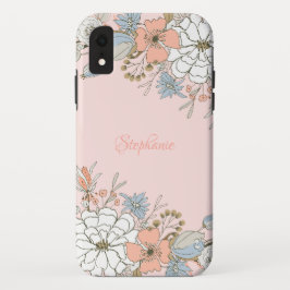 Funda Para iPhone XR Floral azul rosa Rubor personalizada