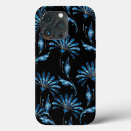 Funda Para iPhone 13 Pro Floral azul Shimmer
