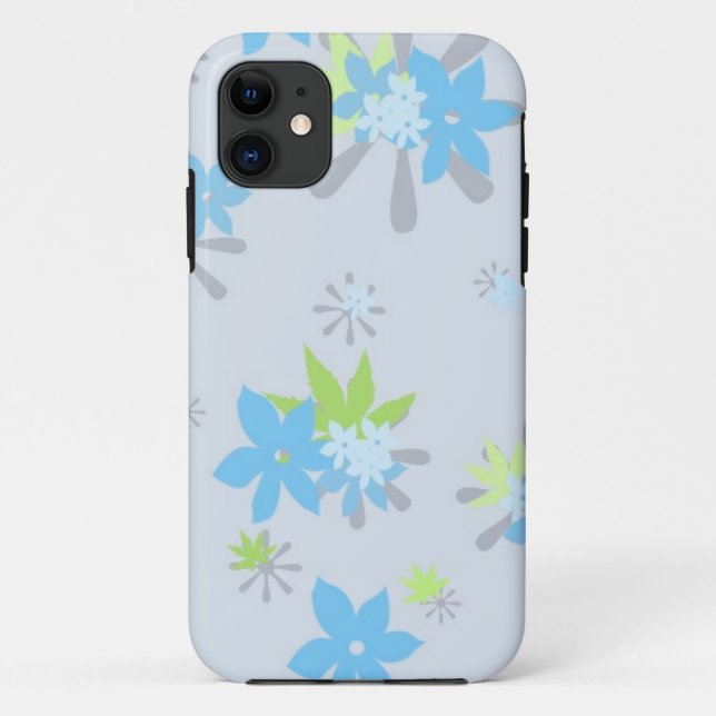 Funda De Case-Mate Para iPhone Floral azul sinusal (Reverso)