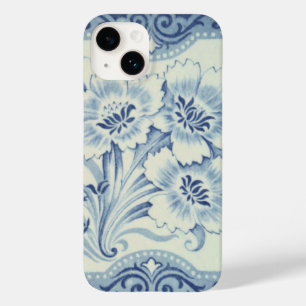 Funda Para iPhone 14 De Case-Mate Floral azul y blanca victoriana mallica antigüedad