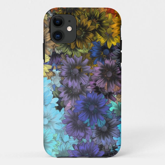 Funda De Case-Mate Para iPhone Floral azul y marrón (Reverso)