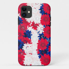 Funda Para iPhone 11 Floral blanca y azul