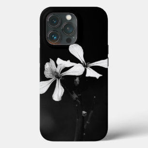 Funda Para iPhone 13 Pro floral blanca y negra mínima