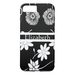 title_seo2 Floral blanca y negra personalizada con nombre
