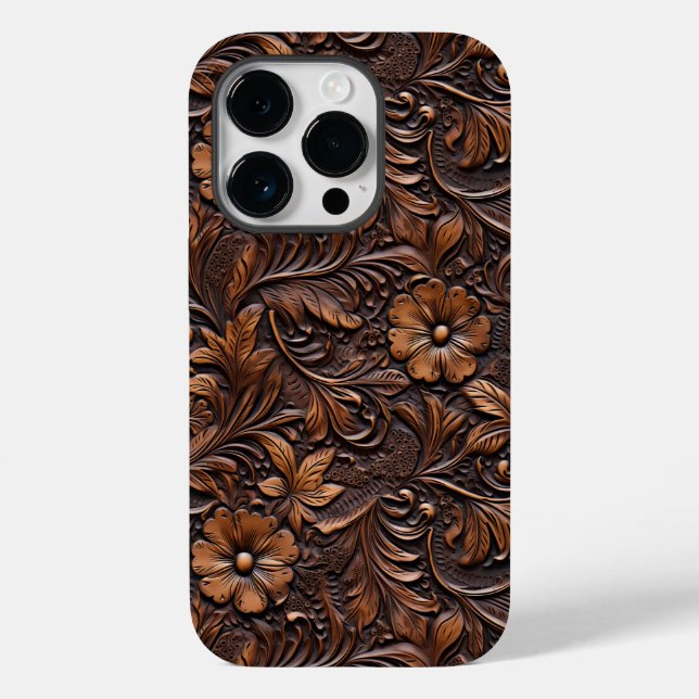 Funda De Case-Mate Para iPhone Floral bohemiana marrón occidental (Reverso )
