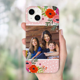Funda Para iPhone 14 De Case-Mate Floral brillante y foto Personalizado de puntos