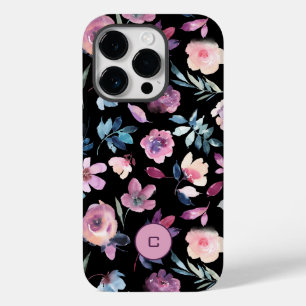 Funda Para iPhone 14 Pro De Case-Mate Floral color morado con monograma