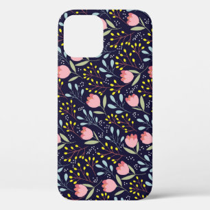 Funda Para iPhone 12 Floral Cuta: Patrón de flores de colores.