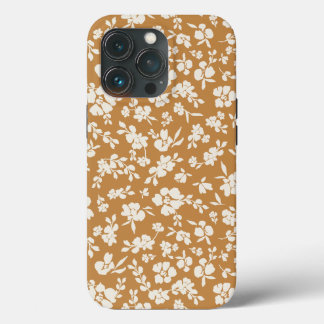 Funda Para iPhone 13 Pro Floral de boho amarillo mostaza