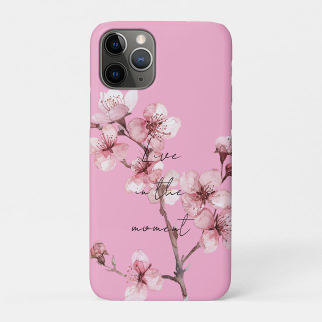 Funda De Case-Mate Para iPhone Floral de cerezo rosa de moda (Reverso)