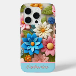 Funda Para iPhone 15 Pro Floral de color pastel