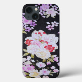 Funda Para iPhone 13 Floral de kimono blanco sakura japonesa vintage