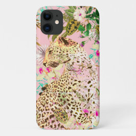Funda Para iPhone 11 Floral de leopardo tropical hawaiano