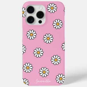 Funda Para iPhone 15 Pro Max Floral de margarita blanca y fina