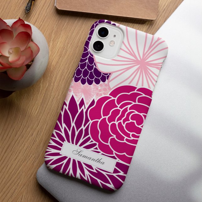 Funda De Case-Mate Para iPhone Floral de mod rosa y púrpura (Subido por el creador)