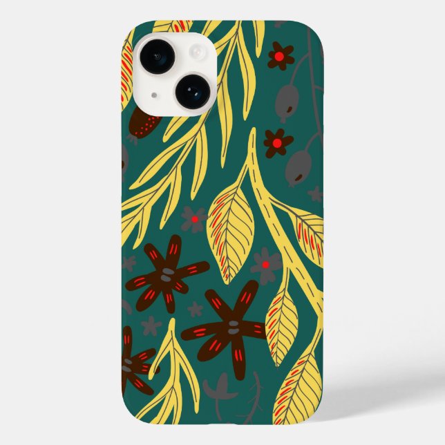 Funda De Case-Mate Para iPhone Floral de monograma rústico (Reverso )