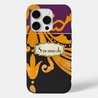 title_seo2 Floral de oro amarillo morado personalizada Damask