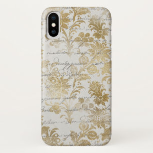 Funda Para iPhone XS Floral de oro francesa