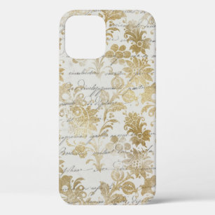 Funda Para iPhone 12 Floral de oro francesa