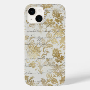 Funda Para iPhone 14 De Case-Mate Floral de oro francesa