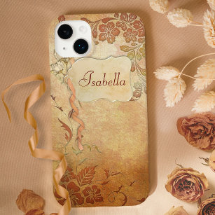 Funda Resistente Para iPhone 6 Plus Floral de oro vintage personalizada