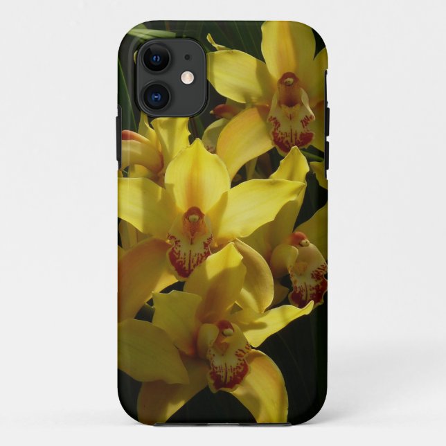 Funda De Case-Mate Para iPhone Floral de orquídeas amarillas soleadas (Reverso)
