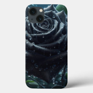 Funda Para iPhone 13 Floral de Rosa negro