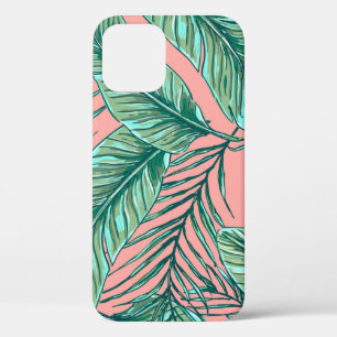 Funda Para iPhone 12 Floral de selva tropical: patrón de hojas de palme