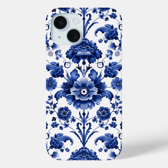 Funda De Case-Mate Para iPhone Floral Delft Blue (Reverso )