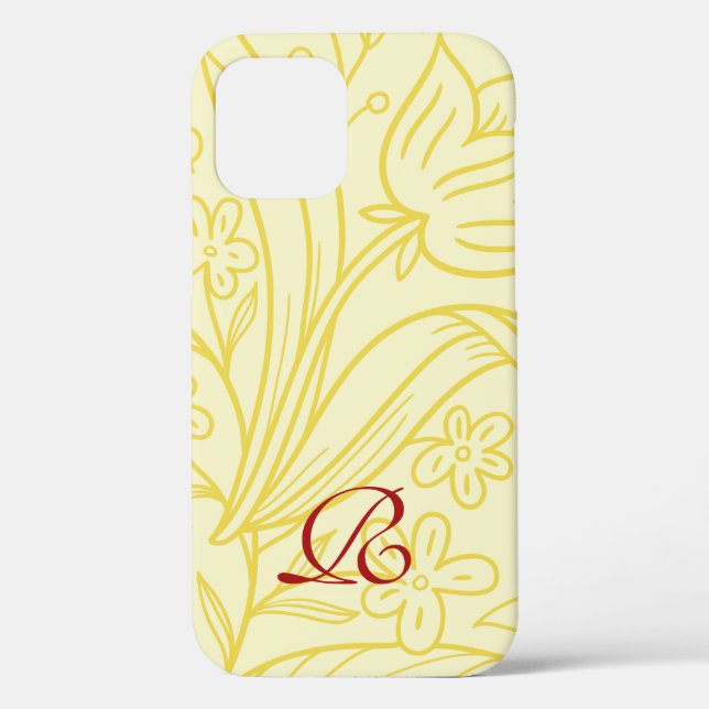 Funda De Case-Mate Para iPhone Floral elegante de oro clásico (Reverso )