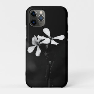 Funda Para iPhone 11 Pro floral en blanco y negro minimalista