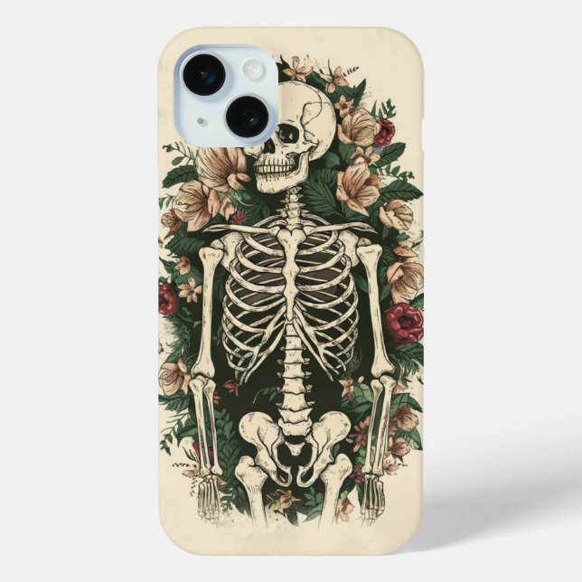Funda De Case-Mate Para iPhone Floral Esquelético  (Reverso )